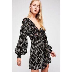 Women's - Free People Wonderland Floral Long Sleeve Mini Dress, Size Small
